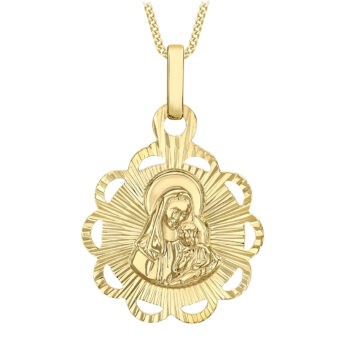 9ct Yellow Gold Mary and Child Pendant