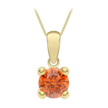 9ct Yellow Gold Garnet Pendant