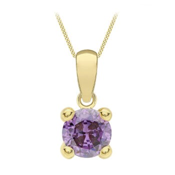 9ct Yellow Gold Amethyst Pendant
