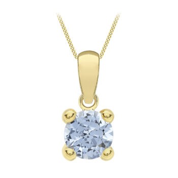 9ct Yellow Gold Aquamarine Pendant
