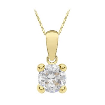 9ct Yellow Gold Cubic Zirconia Pendant