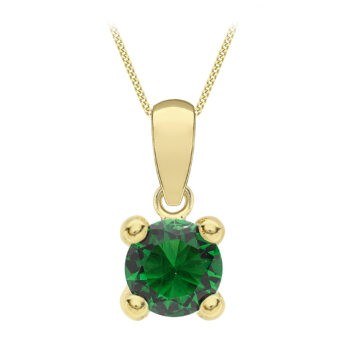 9ct Yellow Gold Emerald Pendant