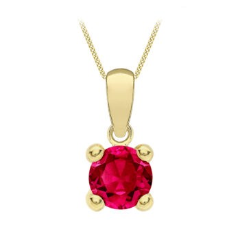 9ct Yellow Gold Ruby Pendant