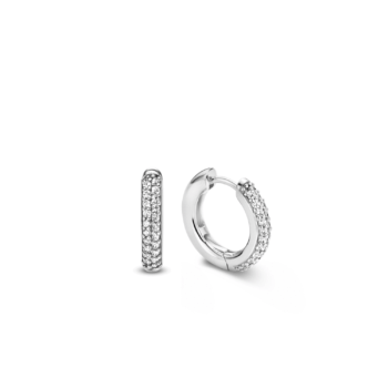 Ti Sento Milano Silver Cubic Zirconia Hoop Earrings