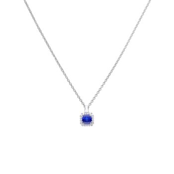 Diamonfire Cushion Cut Sapphire And Cubic Zirconia Pendant