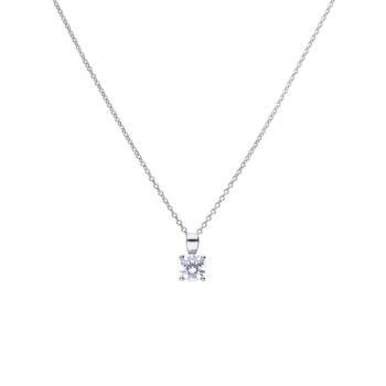Diamonfire Four Claw 0.75ct Cubic Zirconia Solitaire Pendant