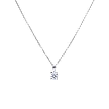 Diamonfire Four Claw Solitaire 1ct Cubic Zirconia Pendant