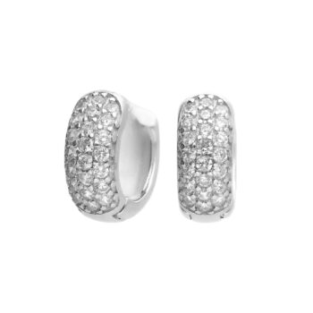 Diamonfire Small Pave Cubic Zirconia Huggie Earrings