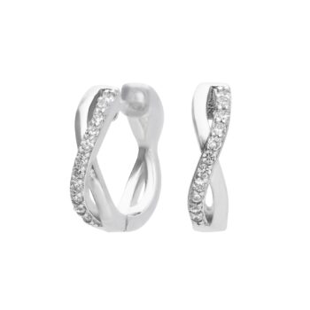 Diamonfire Infinity Pave Cubic Zirconia Hoop Earrings