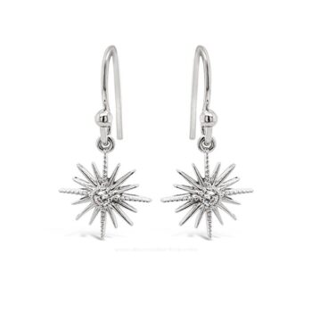Absolute North Star Silver Drop Earrings