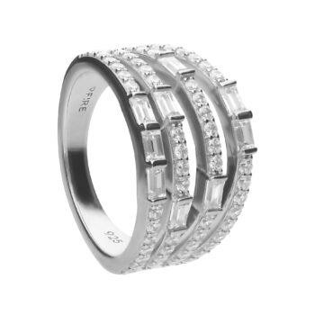 Diamonfire Cubic Zirconia Multiband Statement Baguette Ring