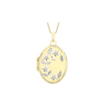 9ct Yellow and White Gold Two-Tone Oval Locket