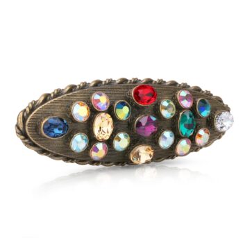 Newbridge Oval Multi Coloured Stone Brooch