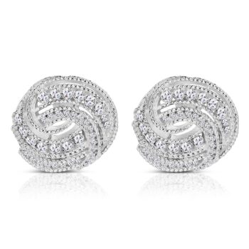 Newbridge Twist Earrings with Clear Stones