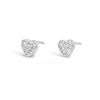 Absolute Sterling Silver Heart Stud Earrings