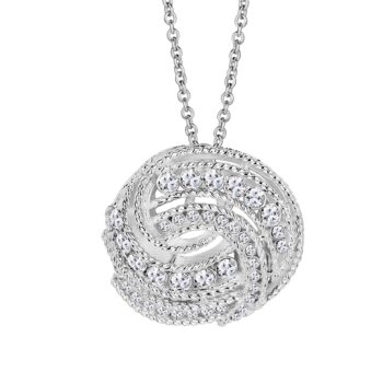 Newbridge Twist Pendant with Clear Stones