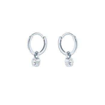 Ted Baker Silver Huggie with Cubic Zirconia Drop
