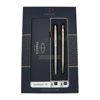 Parker IM Brushed Metal GT Rollerball Pen + Ballpoint Pen