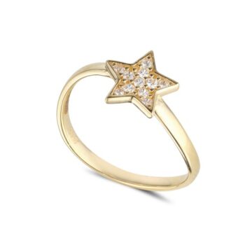9ct Yellow Gold Cubic Zirconia Star Ring