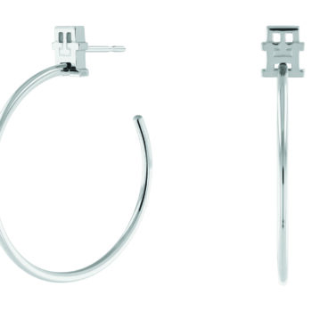 Tommy Hilfiger Silver Monogram Hoop Earrings