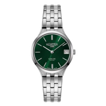 Roamer Ladies Silver & Green Bracelet Strap Watch