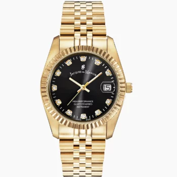 Jacques Du Manoir Ladies Inspiration Black Gold Watch