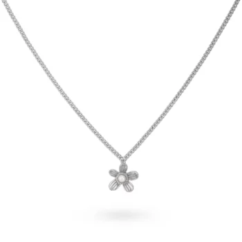 24Kae Silver Daisy Pearl Pendant