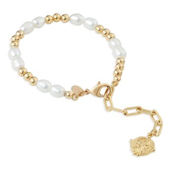 Newbridge Yellow Gold Sappho Beaded Pearl Bracelet