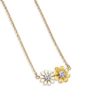 Newbridge Yellow Gold Yellow & White Floral Pendant