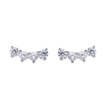 Diamonfire Cubic Zirconia Four Stone Crawler Earrings