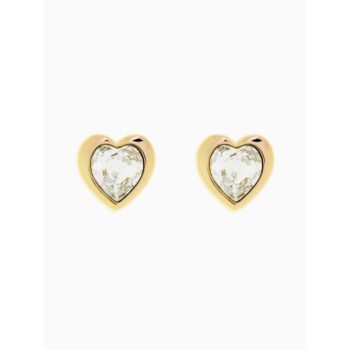 Ted Baker Gold Tone Crystal Heart Stud Earrings