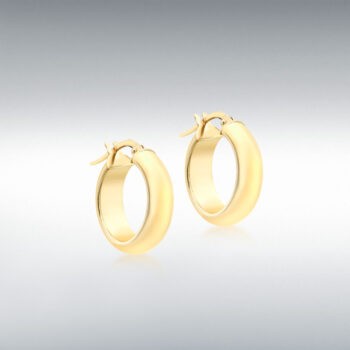 9ct Yellow Gold Tube Hoop Earrings