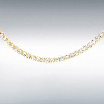 Sterling Silver Gold Plated 17" Tennis Necklace