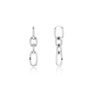 Tommy Hilfiger Silver Link Drop Earrings