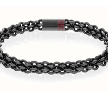 Tommy Hilfiger Gents Charcoal Grey Intertwined Circle Bracelet