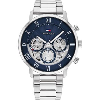 Tommy Hilfiger Gents Silver Bracelet Navy Dial Watch