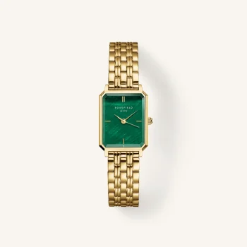 Rosefield Yellow Gold XS Octagon Green Dial Watch