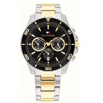Tommy Hilfiger Gents Two-Tone Black Dial Watch