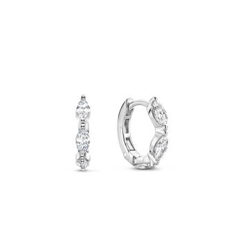 Ti Sento Milano Silver Cubic Zirconia Hoop Earrings