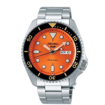 Seiko 5 Orange Dial Automatic Sports Watch