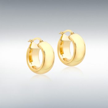 9ct Yellow Gold Polished Tube Hoop Earrings