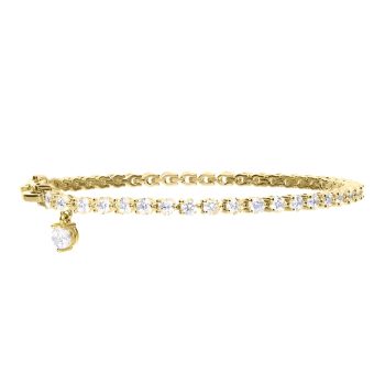 Diamonfire Yellow Gold Plated Tennis Bracelet