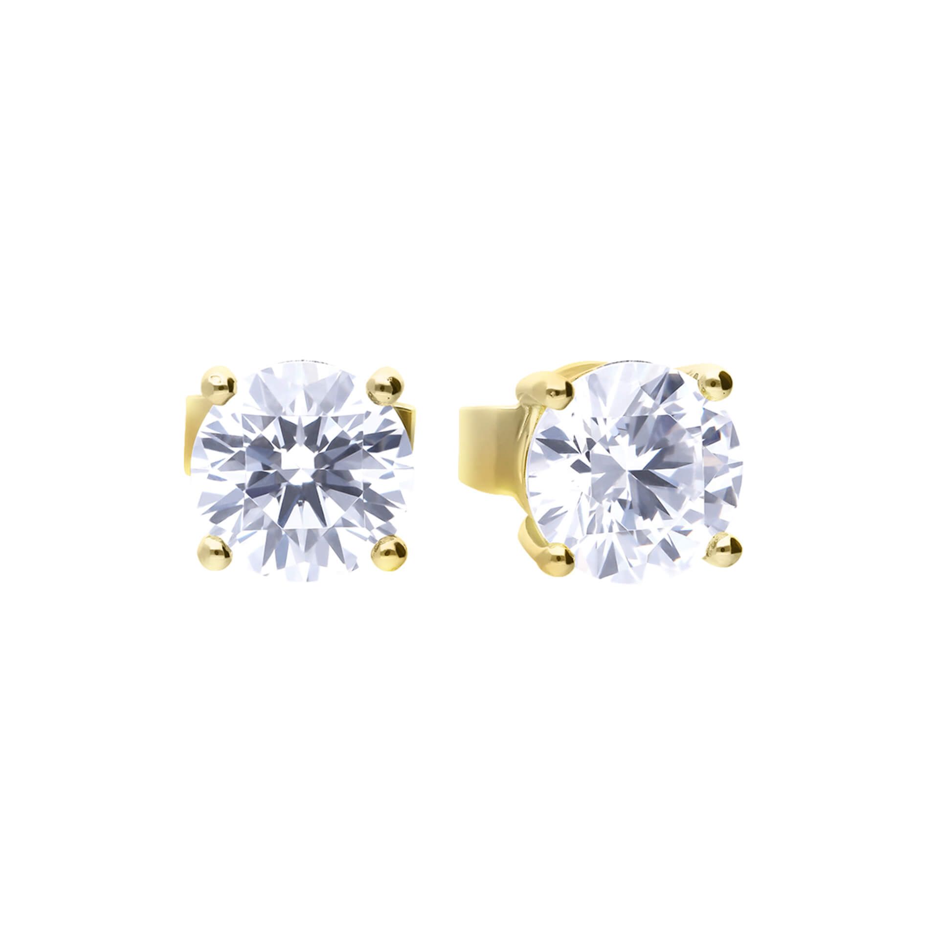 Diamonfire Yellow Gold 4 Claw 1.00ct Stud Earrings