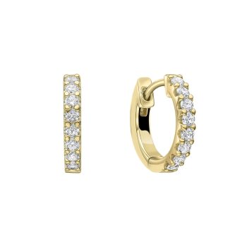 Diamonfire Yellow Gold Cubic Zirconia Hoop Earrings
