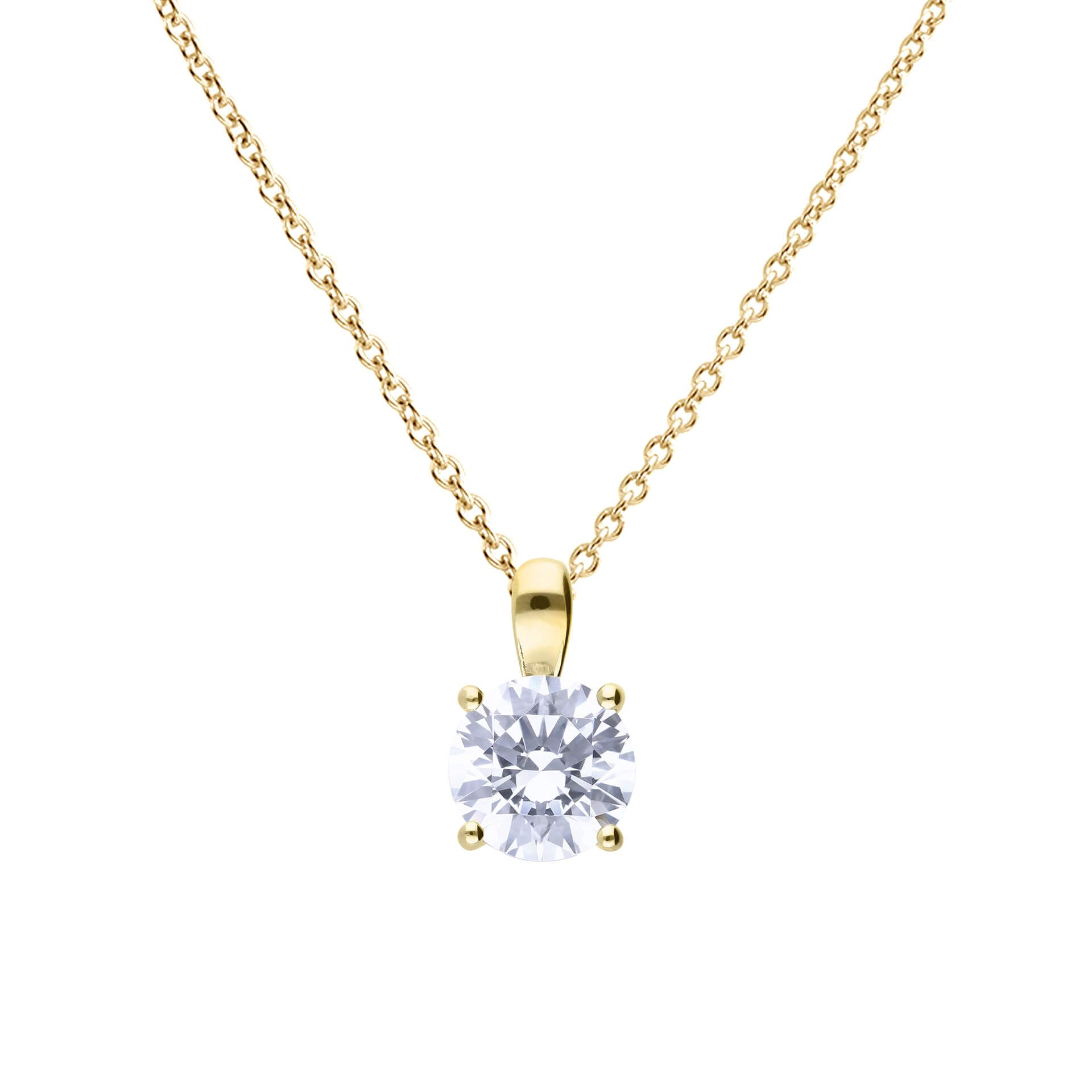 Diamonfire Yellow Gold Four Claw 2.00ct Pendant