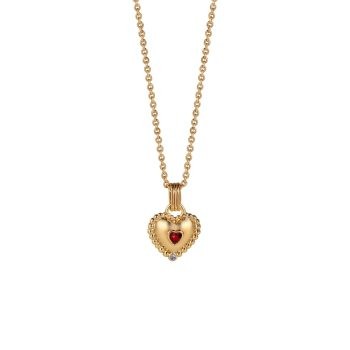 Newbridge Heart Pendant with Ruby Red Stone