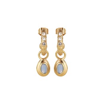 Newbridge Gold Drop Earrings with Blue Stones