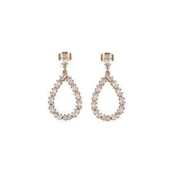 Newbridge Gold Plated Baguette Stone Drop Earrings