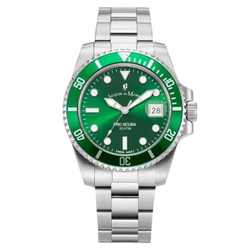 Jacques Du Manoir Gents Silver Watch with Emerald Dial