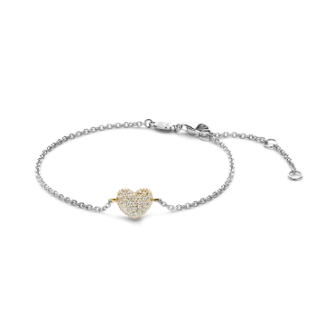 Ti Sento Milano Two-Tone Cubic Zirconia Heart Bracelet